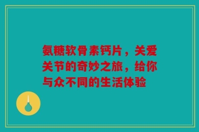 氨糖软骨素钙片，关爱关节的奇妙之旅，给你与众不同的生活体验