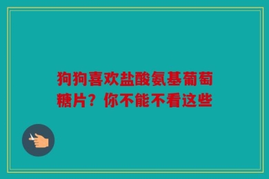 狗狗喜欢盐酸氨基葡萄糖片？你不能不看这些