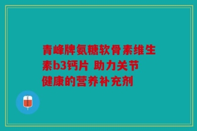 青峰牌氨糖软骨素维生素b3钙片 助力关节健康的营养补充剂