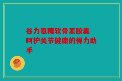 谷力氨糖软骨素胶囊 呵护关节健康的得力助手