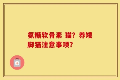 氨糖软骨素 猫？养矮脚猫注意事项？