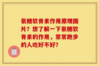 氨糖软骨素作用原理图片？想了解一下氨糖软骨素的作用，常常跑步的人吃好不好？