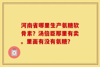河南省哪里生产氨糖软骨素？汤倍臣那里有卖。里面有没有氨糖？