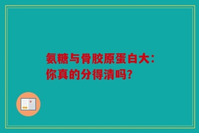 氨糖与骨胶原蛋白大：你真的分得清吗？