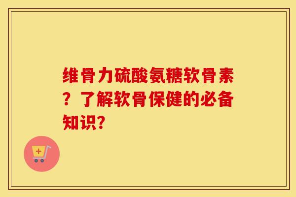 维骨力硫酸氨糖软骨素？了解软骨保健的必备知识？