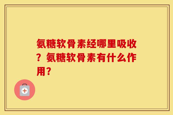氨糖软骨素经哪里吸收？氨糖软骨素有什么作用？
