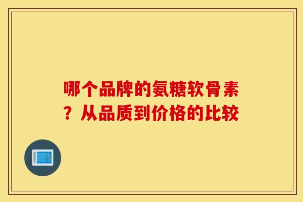 哪个品牌的氨糖软骨素？从品质到价格的比较