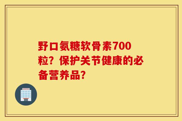 野口氨糖软骨素700粒？保护关节健康的必备营养品？