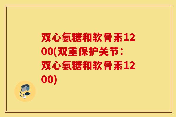 双心氨糖和软骨素1200(双重保护关节：双心氨糖和软骨素1200)