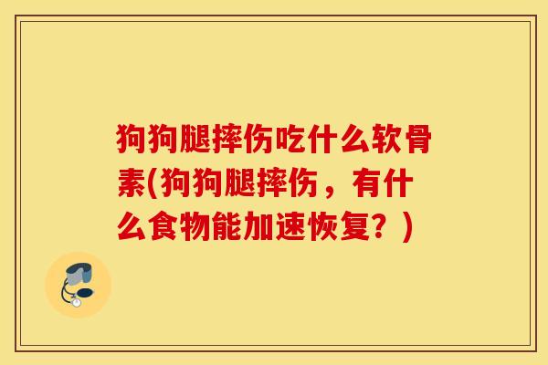 狗狗腿摔伤吃什么软骨素(狗狗腿摔伤，有什么食物能加速恢复？)