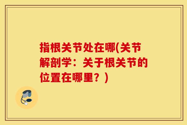 指根关节处在哪(关节解剖学：关于根关节的位置在哪里？)