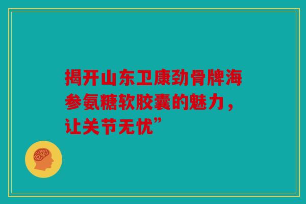 揭开山东卫康劲骨牌海参氨糖软胶囊的魅力，让关节无忧”