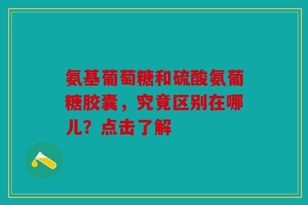 氨基葡萄糖和硫酸氨葡糖胶囊，究竟区别在哪儿？点击了解