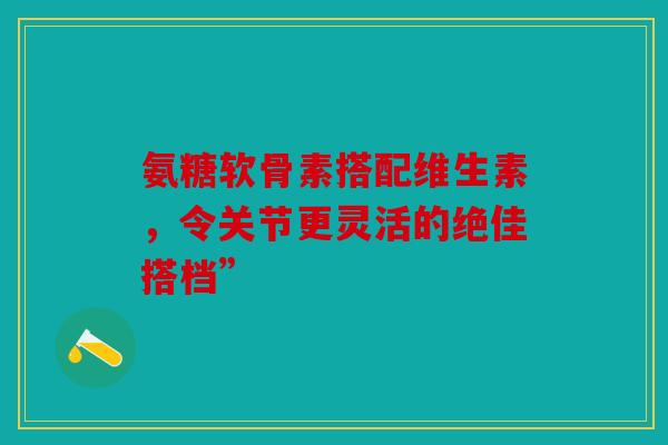 氨糖软骨素搭配维生素，令关节更灵活的绝佳搭档”
