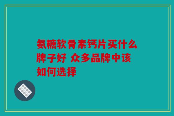 氨糖软骨素钙片买什么牌子好 众多品牌中该如何选择