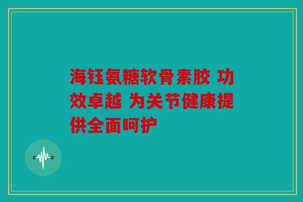 海钰氨糖软骨素胶 功效卓越 为关节健康提供全面呵护