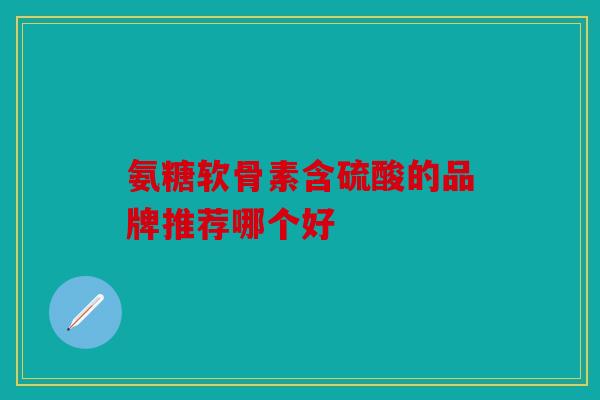 氨糖软骨素含硫酸的品牌推荐哪个好
