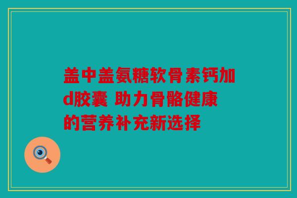 盖中盖氨糖软骨素钙加d胶囊 助力骨骼健康的营养补充新选择