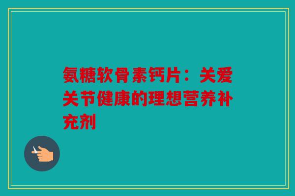 氨糖软骨素钙片：关爱关节健康的理想营养补充剂