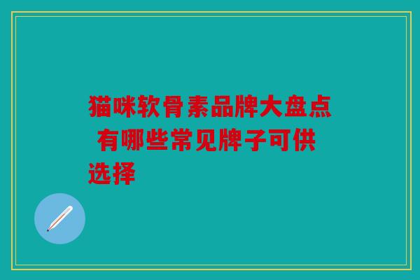 猫咪软骨素品牌大盘点 有哪些常见牌子可供选择