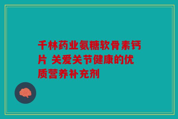 千林药业氨糖软骨素钙片 关爱关节健康的优质营养补充剂