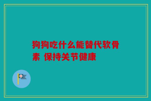 狗狗吃什么能替代软骨素 保持关节健康