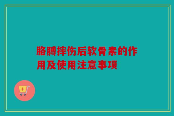 胳膊摔伤后软骨素的作用及使用注意事项