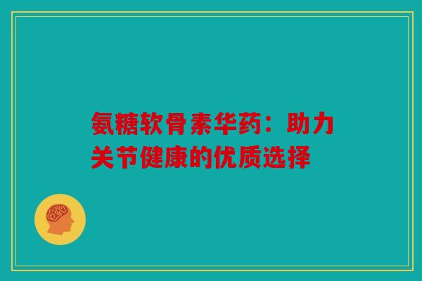 氨糖软骨素华药：助力关节健康的优质选择
