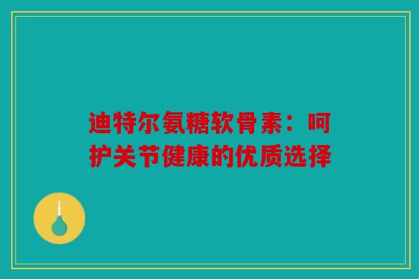 迪特尔氨糖软骨素：呵护关节健康的优质选择