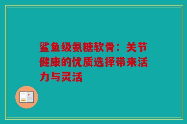 鲨鱼级氨糖软骨：关节健康的优质选择带来活力与灵活