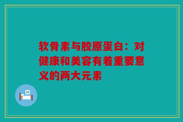 软骨素与胶原蛋白：对健康和美容有着重要意义的两大元素