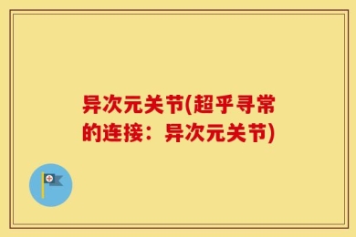 异次元关节(超乎寻常的连接：异次元关节)