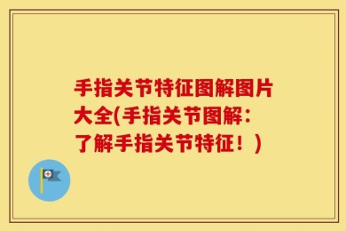 手指关节特征图解图片大全(手指关节图解：了解手指关节特征！)