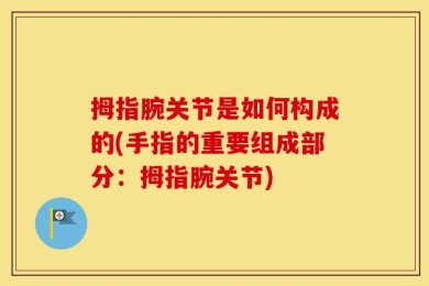 拇指腕关节是如何构成的(手指的重要组成部分：拇指腕关节)