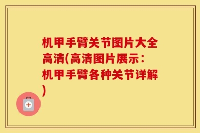 机甲手臂关节图片大全高清(高清图片展示：机甲手臂各种关节详解)