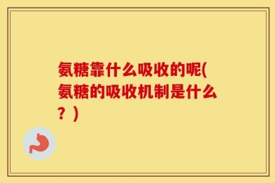 氨糖靠什么吸收的呢(氨糖的吸收机制是什么？)
