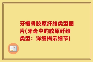 牙槽骨胶原纤维类型图片(牙齿中的胶原纤维类型：详细揭示细节)