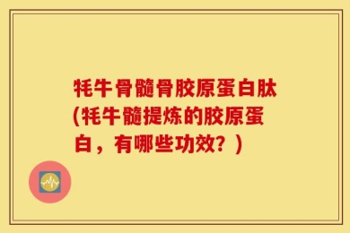 牦牛骨髓骨胶原蛋白肽(牦牛髓提炼的胶原蛋白，有哪些功效？)