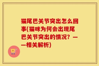 猫尾巴关节突出怎么回事(猫咪为何会出现尾巴关节突出的情况？——相关解析)
