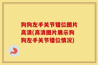 狗狗左手关节错位图片高清(高清图片展示狗狗左手关节错位情况)