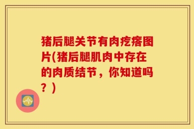 猪后腿关节有肉疙瘩图片(猪后腿肌肉中存在的肉质结节，你知道吗？)