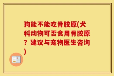 狗能不能吃骨胶原(犬科动物可否食用骨胶原？建议与宠物医生咨询)