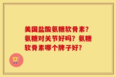美国盐酸氨糖软骨素？氨糖对关节好吗？氨糖软骨素哪个牌子好？