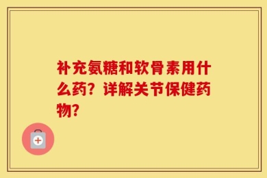补充氨糖和软骨素用什么药？详解关节保健药物？