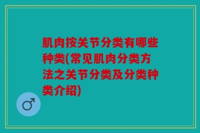 肌肉按关节分类有哪些种类(常见肌肉分类方法之关节分类及分类种类介绍)