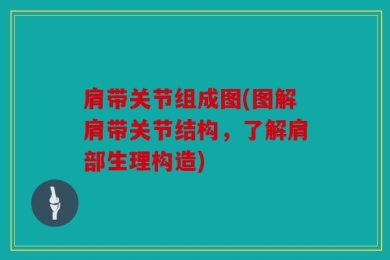 肩带关节组成图(图解肩带关节结构，了解肩部生理构造)