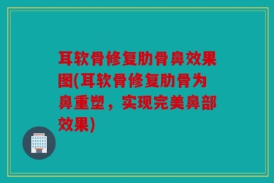 耳软骨修复肋骨鼻效果图(耳软骨修复肋骨为鼻重塑，实现完美鼻部效果)