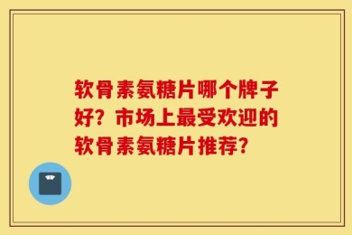 软骨素氨糖片哪个牌子好？市场上最受欢迎的软骨素氨糖片推荐？