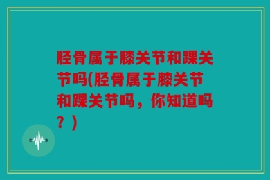 胫骨属于膝关节和踝关节吗(胫骨属于膝关节和踝关节吗，你知道吗？)