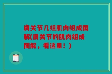 肩关节几组肌肉组成图解(肩关节的肌肉组成图解，看这里！)